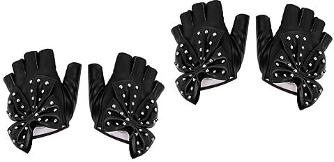 SHERCHPRY Cosplay-Kostüme Damenhandschuhe 2 Paar Weihnachts-Nietenhandschuhe Leder-Reithandschuhe Lederhandschuhe Für Damen Schleife Fingerhandschuh Fingerlose Fäustlinge Dehnbare