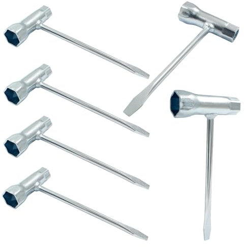 Unlorspy 6Pcs Chainsaw Wrench Tool Replacement,13 by 19 mm Carbon SteelT Wrench Spanner Tool, Durable and Reliable Screwdriver and Wrench Combination Tool