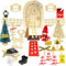 Raoclay Porta Elfo Natale Kit, Porticina Elfo Natale Magica, Miniatura Porta Degli Elfi Natale, Addobbi Natalizi 2023 in Legno con Accessori fai da te Cantiere Segnale Stradale Carta da Lettere