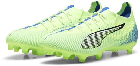 PUMA Ultra 5 Pro FG/AG, Soccer Shoe Unisex Adulto, Fizzy Apple White-BLUEMAZING, 44.5 EU