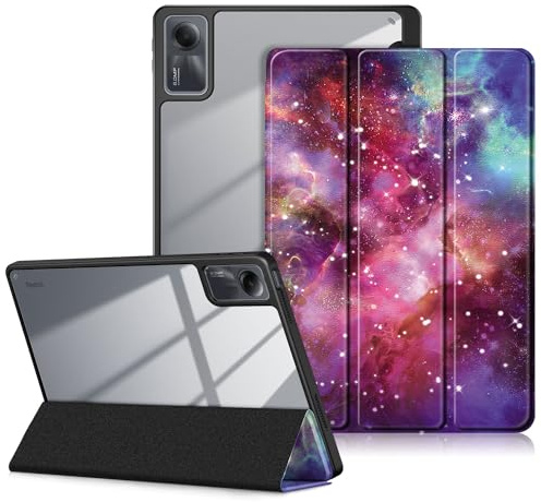 DINGGUAGUA Custodia per Xiaomi Redmi Pad SE 11 Pollici Tablet, Con S Pen Holder - Antiurto Sottile Cover Posteriore Trasparente,Galaxy