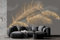 3d Papier Peint Panoramique Soie, 500 X 280 cm Grande Plume d'or - Grandes Murales Poster pour Salon, Adulte Chambre d'enfants, Étude Décoration