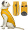 Voarge Wasserdichter Hundemantel Winter Warme Jacke, Reflektierende Verstellbare Outfit Winter Jacke für kleine mittelgroße Hunde mit Geschirrloch (Gelb, 4XL)