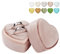 Vacfulliven Vintage-Hochzeitsring-Box, Premium-Schmuckschatulle, Samt, Zeremonie, Ringetui, Geschenke, Altrosa