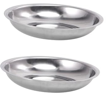 Milisten 2pcs Small Metal Dishes Round Seasoning Sauce Stainless Steel Plates for Kids Food Sauce Dish Metal Dipping Dish Dessert Bowl Saucer Sauce Dishes Tray Sushi Mini Ingredient Bowl