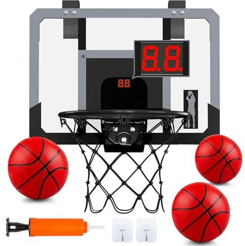 Collazoey Basketballkorb Indoor Kinder, Mini Korb Mit Automatischer Wertung, 3 Bällen und Pumpe, Outdoor Wandmontage für Home Office Türwand, Geschenk für Jungen Mädchen