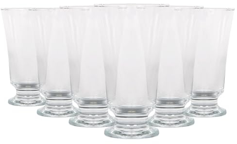 LAV 6x Clear 150ml Troya Glass Footed Tumblers - Dishwasher Safe Kitchen Water Cocktail Juice Gin Wine Whisky Drinking Glassware Glasses Set