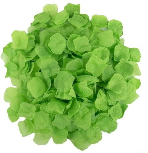 Squisiti petali di rosa artificiali, perfetti da lanciare e spargere ai matrimoni (verde)