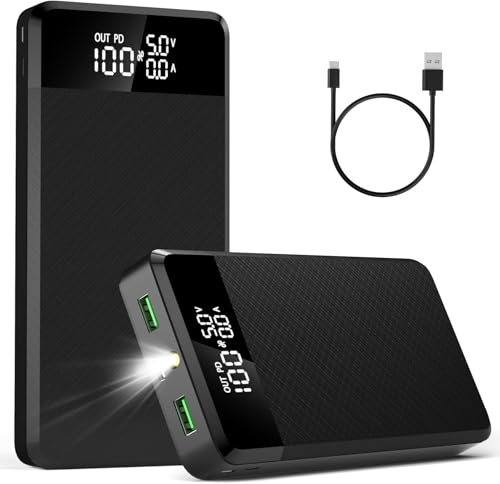 Power Bank:Power Pack 30.000mAh with Led Display and Flashlight, Fast Charging Qc 22.5w & Usb C Pd 18w,Water Proof Portable Power Bank 3 Inputs And 3 Outputs for Mobile Phones,Camping,Tablets