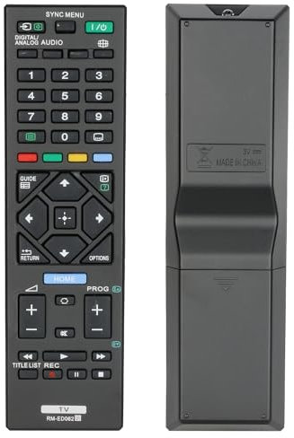 Mando a Distancia RM-ED062 Compatible con Sony TV KDL-48R55XC KDL-32R500C KDL-32R503C KDL-40R485B KDL-48R483B KDL-32R400A KDL-32R420A KDL-40RE453 KDL-40RE45 KDL-40RE455 Sustitución Controlador