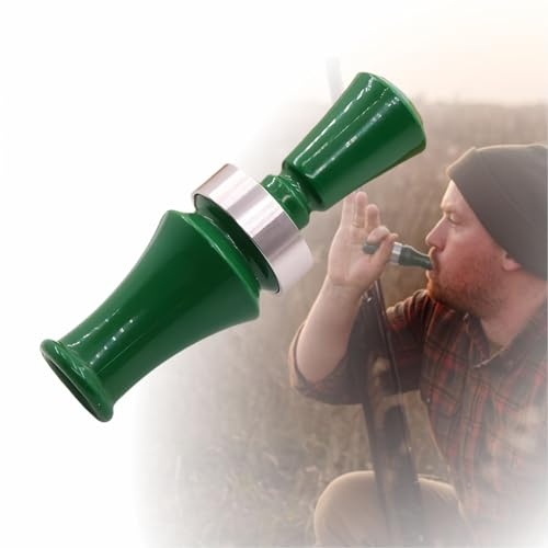 SHINETEC Single Reed Duck Call – Outdoor-Jagdköderpfeife, Wasservögel, Stimmimitator zum Anlocken von Stockentendraken, Wigeon, Taube, Wachteln, 1 Stück (weiß) (Grün)