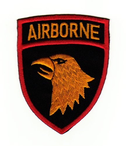 AIRBORNE Adler Army Abzeichen Aufnäher zum aufbügeln oder aufnähen Bügelbild Aufbügler für Kleidung gestickter Bügelpatch Applikation Patch Größe 6,5 x 8,5 cm