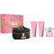 Versace Bright Crystal by Versace for Women, 4-teiliges Geschenkset, 100 ml, Eau de Toilette, 100 ml Duschgel, Beauty-Case