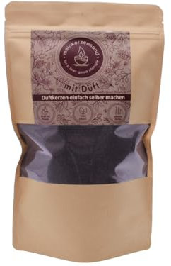 Aromatischer Kerzensand mit Duft 400g inkl. 3 Dochte Aromasand Duftgranulat aus Wachs Raumduft (Black Orchid)