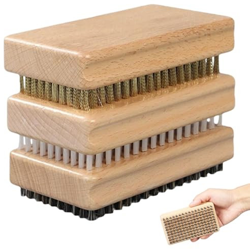Hperu 3pcs Ski -Wachs -Kit Holz Snowboard -Wachs -Kit mit Nylonbürste, Pferdehaarpinsel, Messingbürste wiederverwendbar