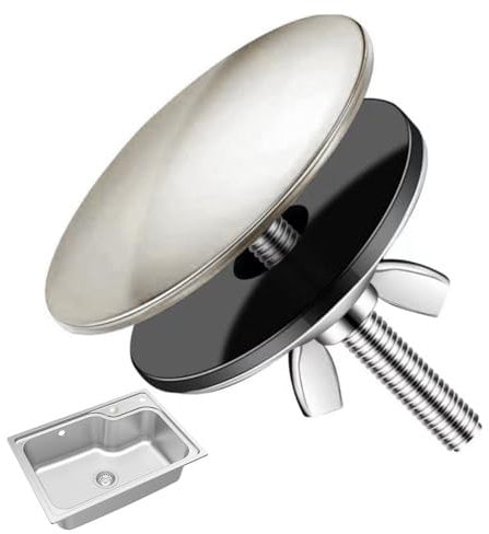 Tapa de acero inoxidable para agujero de fregadero, tapón de agujero de grifo de 5 cm con junta de goma para cocina y baño, fácil instalación, tapa ciega a prueba de fugas, tapa de agujero de grifo