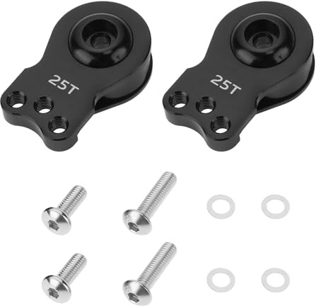 EMSea 2 Stück 25T Servo Saver 3 Löcher Verstellbarer Servohornarm mit Schrauben Unterlegscheiben für 1/8 1/10 RC Car Crawler Kompatibel mit Capra Kompatibel mit TRX4 TRX6