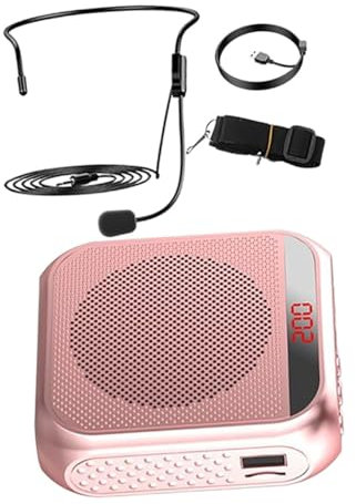 Vaguelly Portable Voice Amplifier with Led Display Compact Rechargeable Speaker for Teachers Tour Guides and Public Speaking Lightweight User-friendly Design with Extended Battery Life