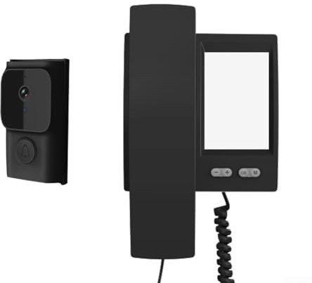 Videocitofono senza fili con monitor HD da 3,5 pollici, bidirezionale, senza WiFi, 6 suonerie personalizzabili (nero)