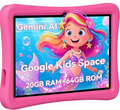Android 15 10 Zoll Tablet Kinder Rosa Octa-Core 12GB RAM 128GB Speicher 1TB erweiterbar Dual Kameras 8MP Split Display 6000mAh Dual GPS Dual