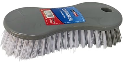 Best House | Plastic Scrubbing Brush | Easy to Grip | Gray | Heavy Duty with Stiff Bristles | Cleaning and Scrubbing Brush for Indoor & Outdoor, Bathroom, Kitchen, Carpet and Floor - (Pack of 1)