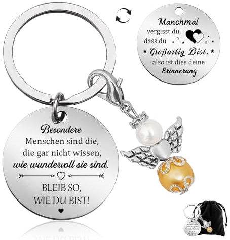 Geschenke für Frauen Freundin, Schutzengel Schlüsselanhänger, Mutmacher Geschenk für Teenager Mädchen 9 10 11 12 13 14 Jahre, Geburtstagsgeschenk , Ostergeschenke, Geschenk Valentinstag für sie