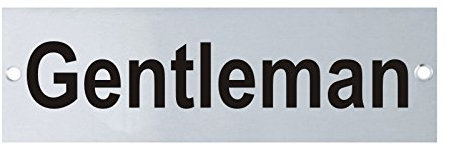 Kooples Hardware Gentleman Door Sign – Stainless Steel Male Toilet Symbol – Brushed Ironmongery Restroom Sign (Polished Brass)