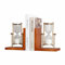 Statues de Serre-Livres décoratifs, Lot de 2 Serre-Livres en Bois et Verre, sablier, Marron