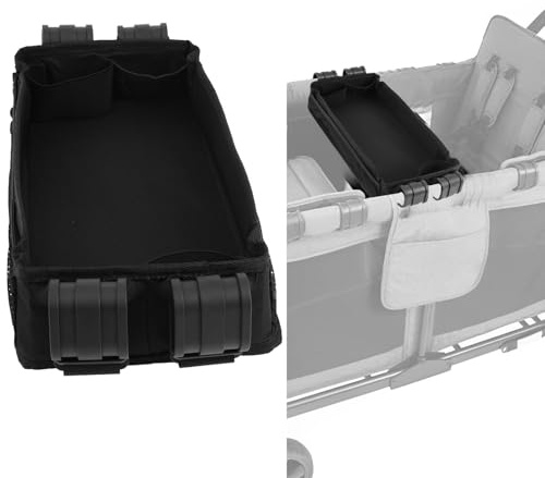 Kinderwagen Zubehör Tablett für W2 Doppelseitige Kinderwagenschale mit Aufbewahrungsnetz -Taschen Tassenhalter abnehmbar für Essen von Campingaktivitäten