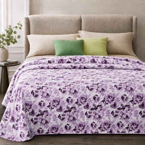 Vionara Home Copriletto Estivo in Cotone Piquet, Matrimoniale 260x260 cm, Copriletto Leggero Ideale per Primavera e Estate, Pratico Confortevole e Traspirante (Alina - Rosa)