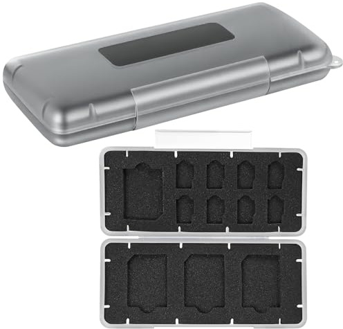 2 Stück SD Karten Aufbewahrung mit Innenfutter Stoßfeste | Etuis für je 4 SD- und 8 Micro-SD-Karten, Tragetasche SD Karten Case Box für Micro SD SDXC SDHC