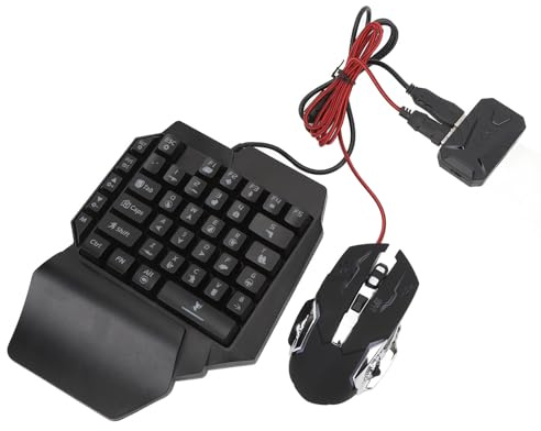 Topiky 4 in 1 RGB Keyboard Mouse Converter Set with Phone Stand for Mobile Gaming Enthusiasts ABS Plastic Combo Pack