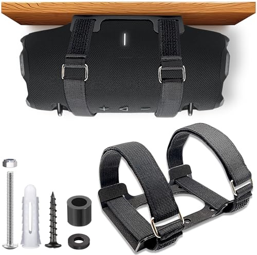 Metal Wall Mount compatible for jbl Xtreme 5, xtreme 4 Speaker for boat | secure holder undertable,Bracket with adjustable strap for jbl xtreme5,4,3,2 for Ceiling,Jet Ski/Snowmobile/PWC's,black