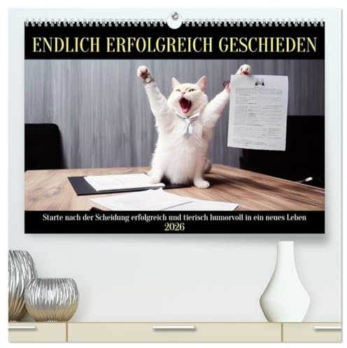 Endlich erfolgreich geschieden (hochwertiger Premium Wandkalender 2026 DIN A2 quer), Kunstdruck in Hochglanz: Starte nach der Scheidung erfolgreich ... humorvoll in ein neues Leben (CALVENDO Spass)