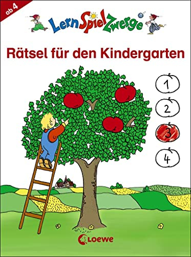 LernSpielZwerge - Rätsel für den Kindergarten: Rätselblock zur Beschäftigung von Kindern 4 ab Jahre (LernSpielZwerge - Mal- und Rätselblocks)