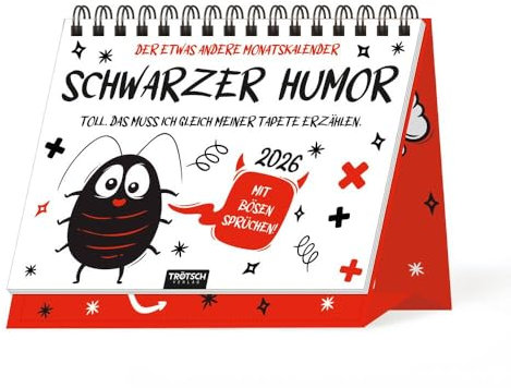 Trötsch Aufstellkalender Schwarzer Humor 2026: Aufstellkalender Tischkalender