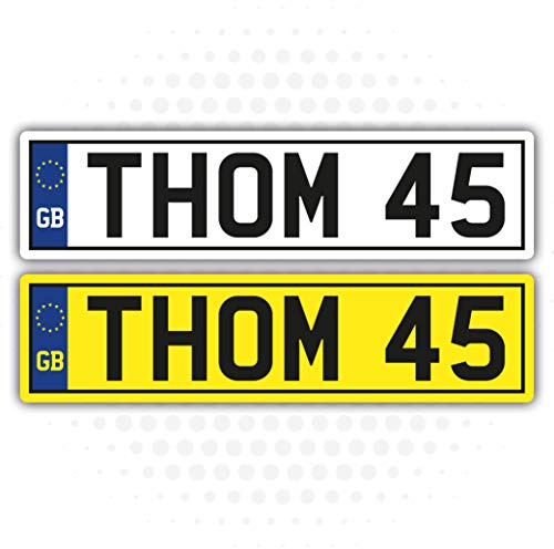 Landing Design's 2 x KIDS PERSONALISED NUMBER PLATES STICKERS (140mm x 35mm) CHILDREN'S TOY RIDE ON CAR SELF ADHESIVE VINYL STICKER