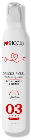 I Love Riccio Delicious Curl Moisturizing Crema in Mousse, Idratante Per Capelli Ricci, Definisce e Volumizza, Protegge da Calore del Phon e Umidità, 300 ml