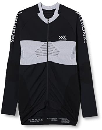 X-Bionic Invent 4.0 Cycling Zip Shirt Long Sleeves Men Maglia da Ciclismo con Zip Anteriore Manica Lunga Bicicletta MTB della Camicia Uomo, Uomo, Black/Charcoal, M