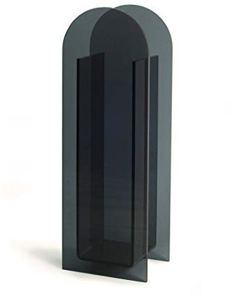 Acrylvase, Hochzeitsdekoration, Heimdekoration, Bogenform, Vase, modernes Design (schwarz)