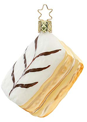 Christbaumschmuck Christbaumhänger Inge-Glas mit Sternenkrönchen, handbemalt und mundgeblasen, Napoleon-Schnitte, 7.5 cm