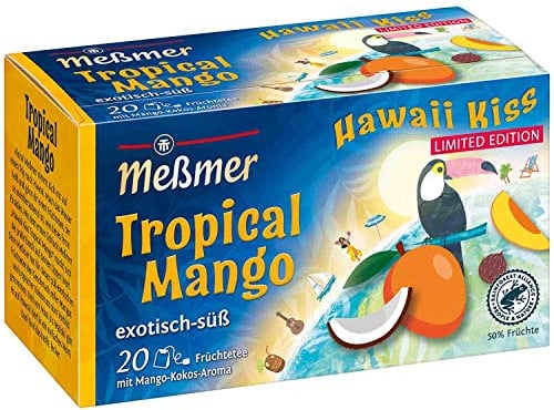 Meßmer Hawaii Kiss | Tropical Mango | 20 Teebeutel | Glutenfrei | Laktosefrei | Vegan