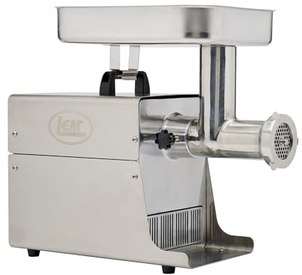 LEM Products BigBite Dual Grind #8 Meat Grinder, 0.50 HP Stainless Steel Electric Meat Grinder for Home Use, Commercial-Quality Food Processor for Grinding, Sausage Stuffing, Cooking