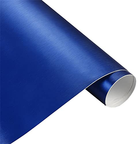 Asudaro DIY Auto Folie Vinyl, 100cmx30cm Auto Folie Flexibel Car Wrapping Klebefolie Auto Gebürsteter Eisfilm PVC Autofolie Sticker Lackschutzfolie Autoaufkleber für Auto Motorrad Fahrrad,Dunkelblau