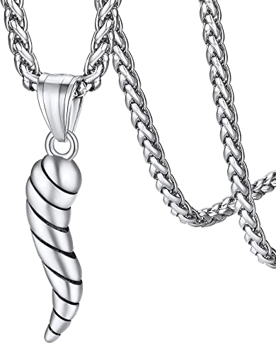 FaithHeart Edelstahl Italienische Horn Kette für Damen Herren Charm Gedrehte Cornicello Halskette Glücksbringer Anhänger für Geburtstag Weihnachten Valentinstag