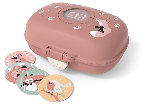 monbento - Boîte à Goûter Enfant MB Gram Fox - Snack Box pour Fille et Garçon - Idéal Pour Ecole ou Parc - Sans BPA - Durable et Sûre - Motif Renard - Rose Cannelle