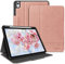 Bukoor iPad Air 11 Zoll 2024, Air 6/5/4 Hülle (2022/2020) 10,9 Zoll mit Pencil Halfter und Taschen PU Leder Stoßfest Cover Auto Schlafen/Wachen Intelligentes Case, Multi-Winkel Ständer, Rosa