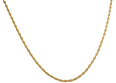 Original italienische Kaffeebohnenkette 18kt vergoldet 3,7mm Länge 65cm, Halskette Herren-Kette Goldkette Damen Geschenk Schmuck ab Fabrik Italien tendenze