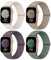 CCnutri Elastisches Nylon Loop Armband Kompatibel mit Apple Watch 38mm 40mm 41mm 42mm 44mm 45mm 46mm 49mm, Stoff Geflochten Sport Band Damen Herren für iWatch SE Serie 10 9 8 7 6 5 4 3 2 1, 4 Stück