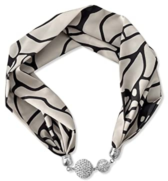 LumiSyne Damen Mode Seidenschal Halskette Bequeme Magnetische Schnalle Mit Bling Strass Kleiner Schmaler Halstuch Dekorative Choker Halskette Kopfschmuck Stirnbänder Haarband Anhänger Schal